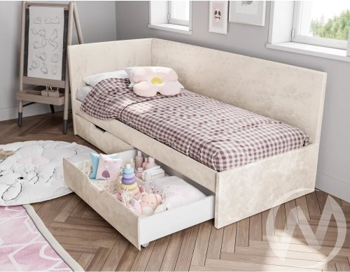 Кровать Лео 0;8 КР-49 (белый/мокко)