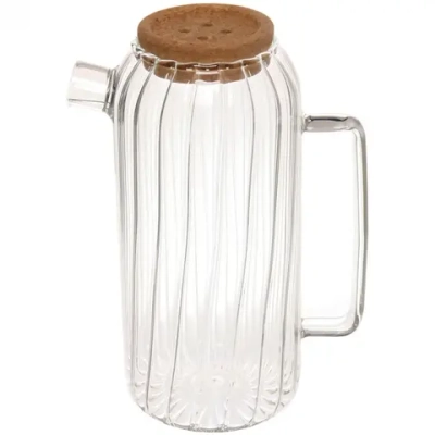 Чайник заварочный стеклянный 1800мл «Bella cucina» с пробковой крышкой