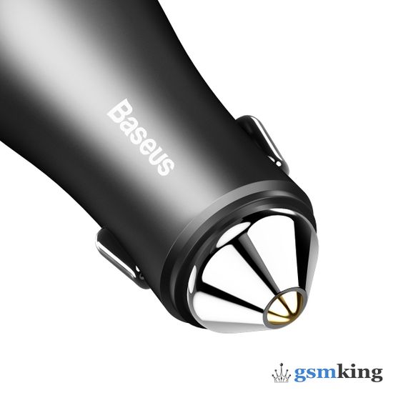 Baseus Golden Contactor Dual U Intelligent Car Charger 2.4A Black CCALL-DZ01