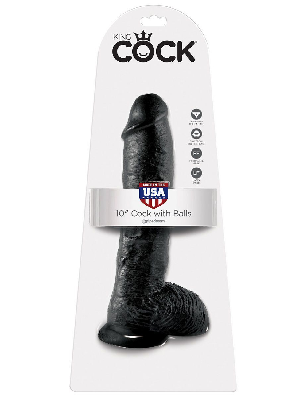 Реалистичный чёрный фаллоимитатор-гигант 10 Cock with Balls - 25,4 см. (Цвет: черный)