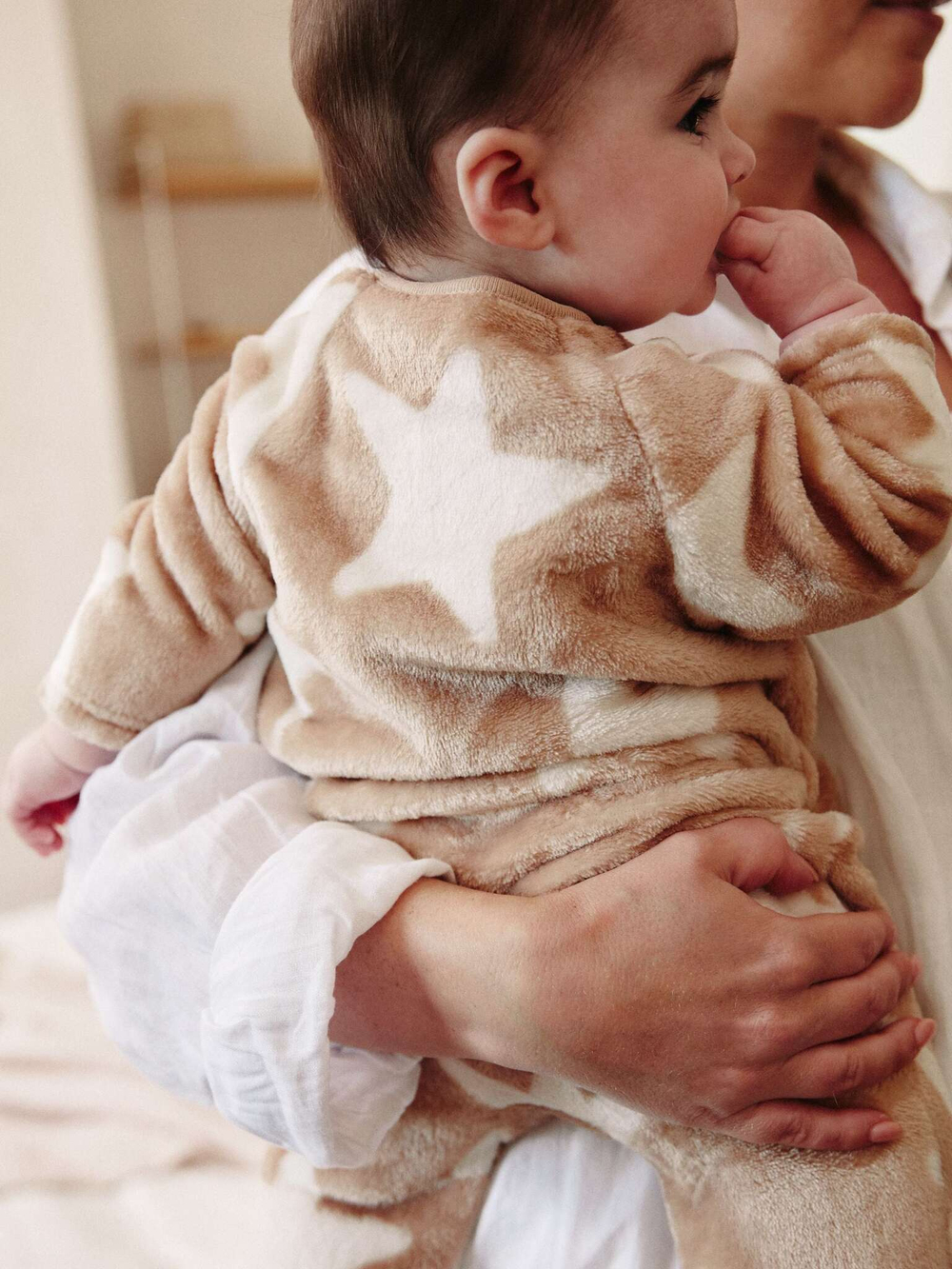 Комбинезон флисовый для малышей Next K79-526, Молочный, Коричневый