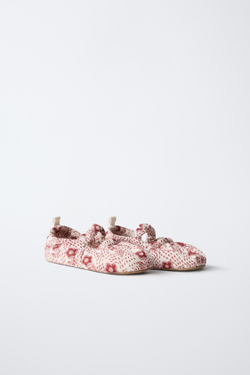 ZARA БАЛЕТКИ С ДЕТАЛЬЮ, БЕЛЫЙ