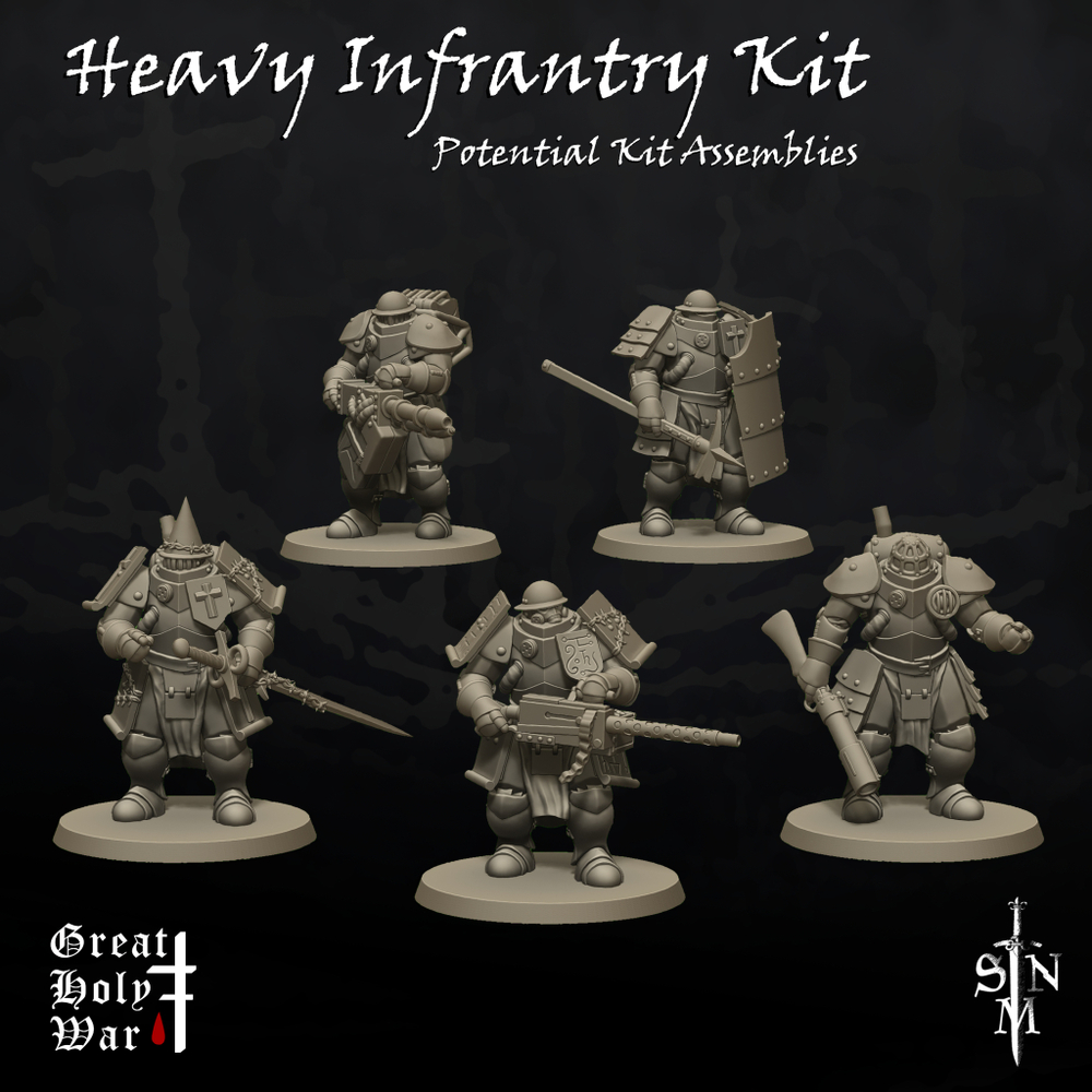 Миниатюра Trench Crusade Great Holy War Heavy Infantry Kit