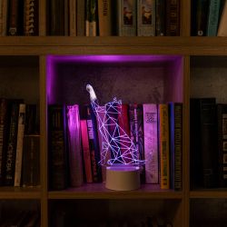 ULI-M501 RGB-3AAA CATTY-WHITE Светильник декоративный с эффектом 3D Кошка. на батарейках 3AAA не в-к. 1 светодиод. RGB свет. USB кабель в-к. TM Uniel