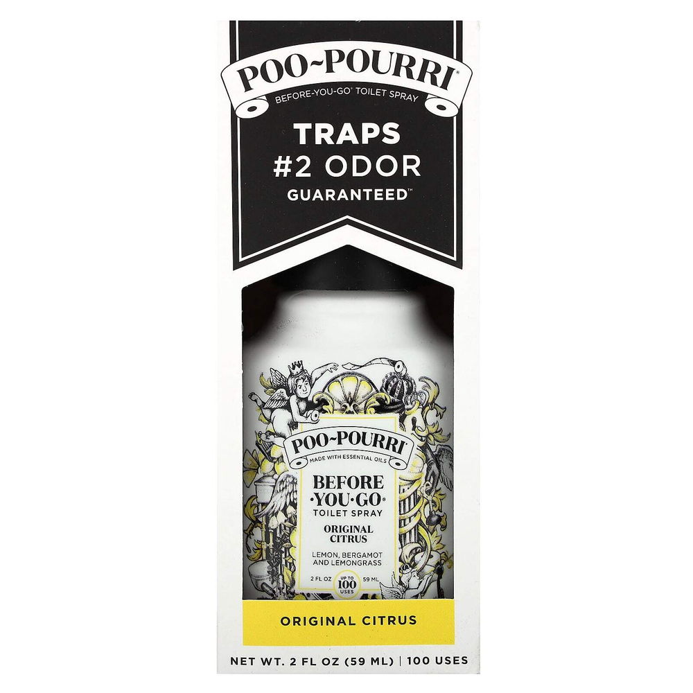 Poo-Pourri, Туалетный спрей Before-You-Go, оригинальный цитрус, 59 мл (2 жидк. унц.)