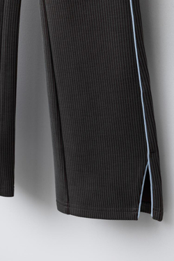 ZARA БРЮКИ FLARE В РУБЧИК С МОДАЛОМ, ШОКОЛАДНЫЙ