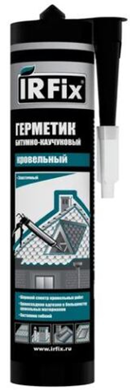 Герметик кровельный битумно-каучуковый 310мл черный IRFix (12шт) 20010