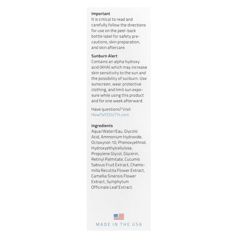 YEOUTH, пилинг с 30% гликолевой кислотой, 30 мл (1 жидк. унция)