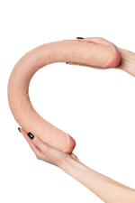 Фаллоимитатор RealStick Brutal Castor двусторонний телесный 56 cм