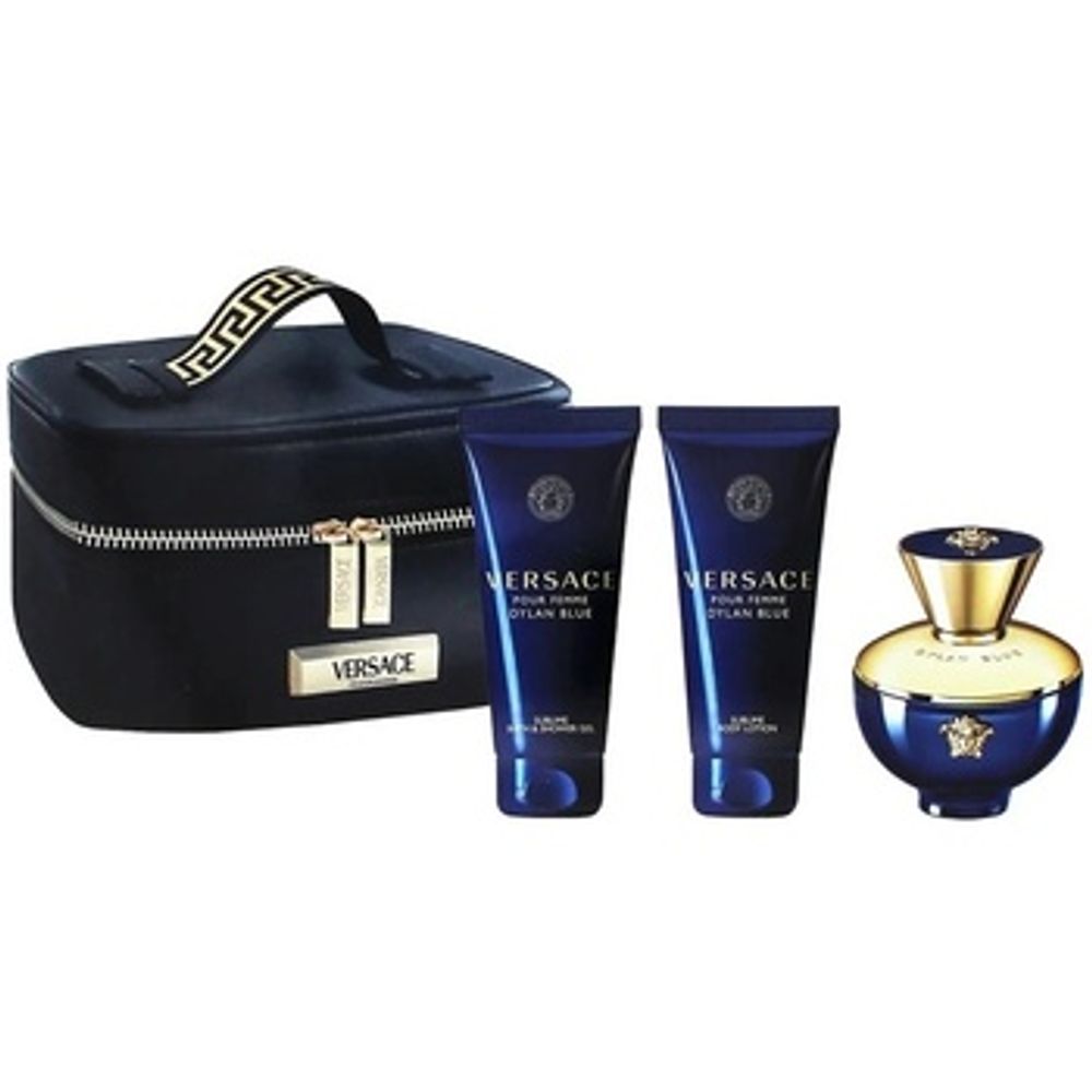 Versace Dylan Blue pour Femme Gift set EDP 100 ml, body lotion 100 ml, shower gel 100 ml and cosmetic bag 100ml