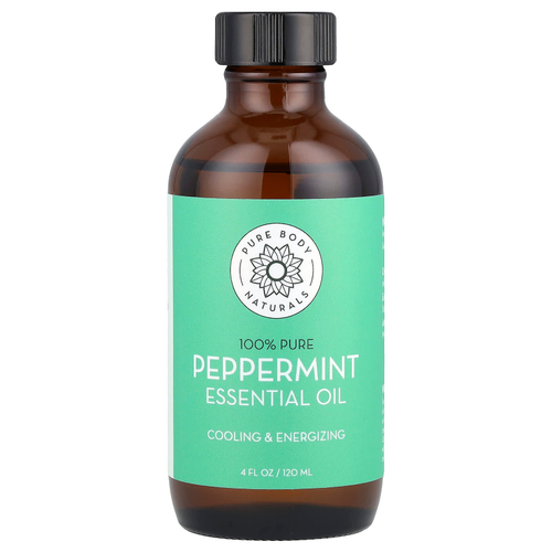 Pure Body Naturals, эфирное масло, перечная мята, 120 мл (4 жидк. унции)