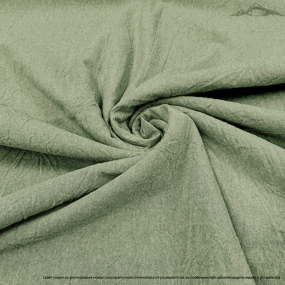 Вареный (стираный) хлопок, цв.Оливково-зеленый меланж