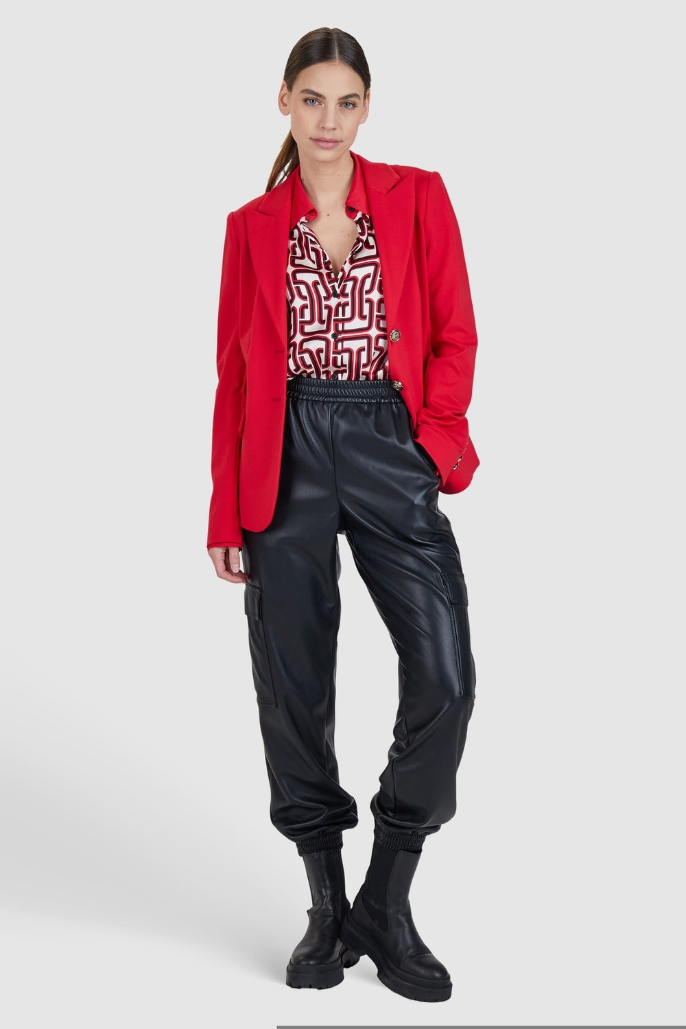 Брюки карго Marc Aurel 93332 черный эко кожа