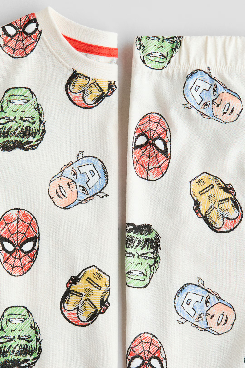 H&M Пижамный комплект с принтом, кремовый