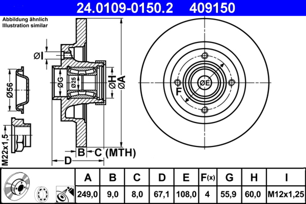 ATE - 24010901502-ATE - Brake Disc