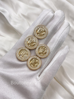 Пуговицы ЛВ Золото Эмаль Бежевые