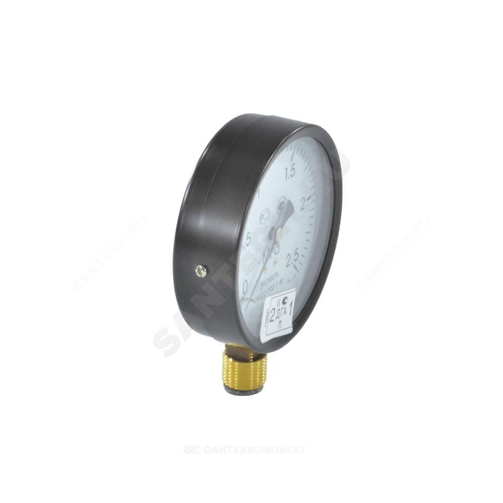 Манометр МД02 радиальный Дк100мм 0-1,6 МПа кл.1,5 G1/2" ЭКОМЕРА МД02-100-G-1,6МПа-ЭИ
