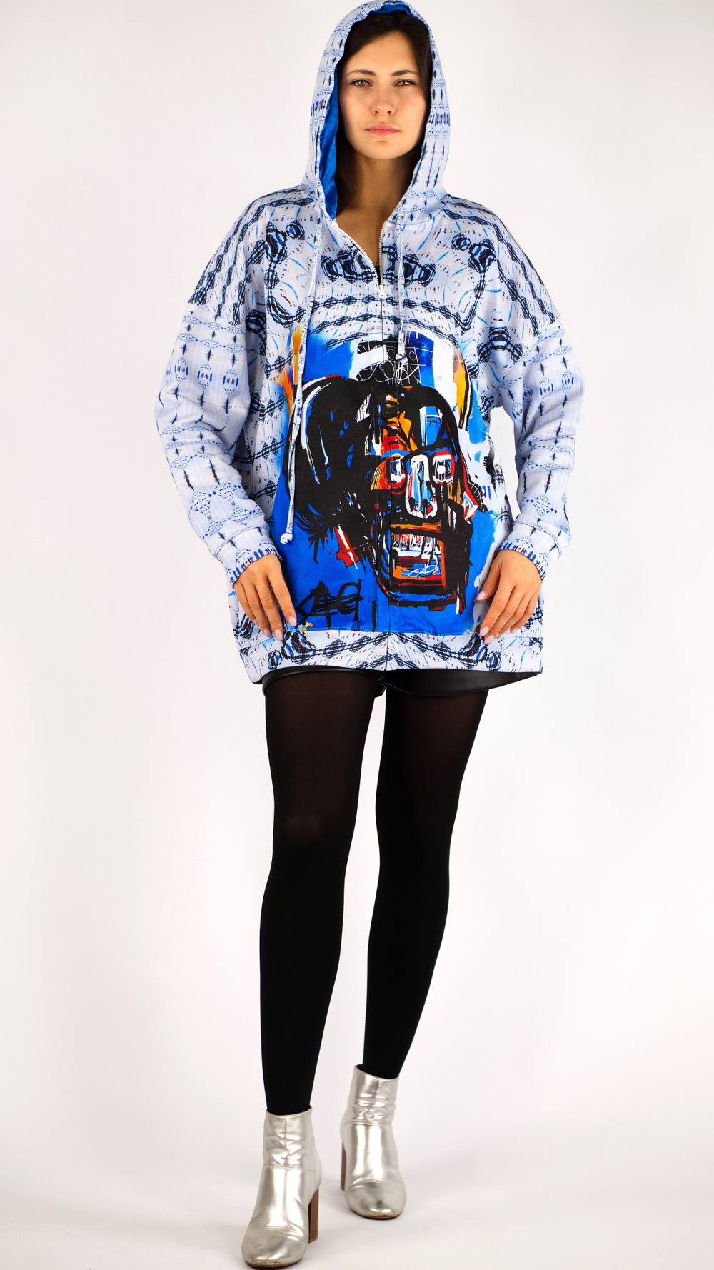 Зип худи «Без названия», принт по мотивам картины «Без названия» Жана-Мишеля Баския