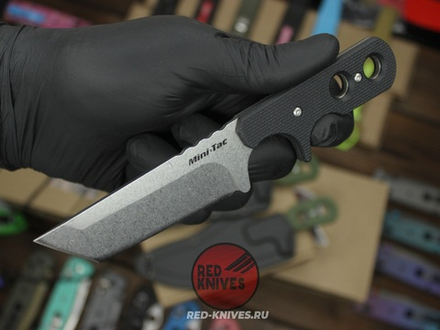 Нож Cold Steel Mini-TAC Tanto Black - черная рукоять, ножны, цепочка