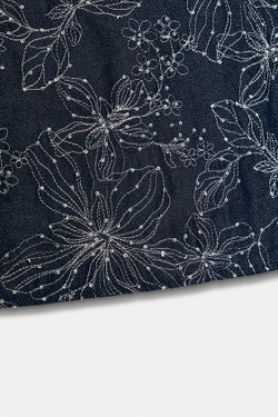 ZARA ЮБКА-ШОРТЫ С ВЫШИВКОЙ И ПАЙЕТКАМИ, СИНИЙ