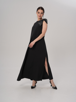 Платье вечернее | Пл-1009/3а искусственный шелк с бантом