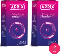Презервативы APRIX Extra large экстра большие (2 упаковки по 12 шт.)