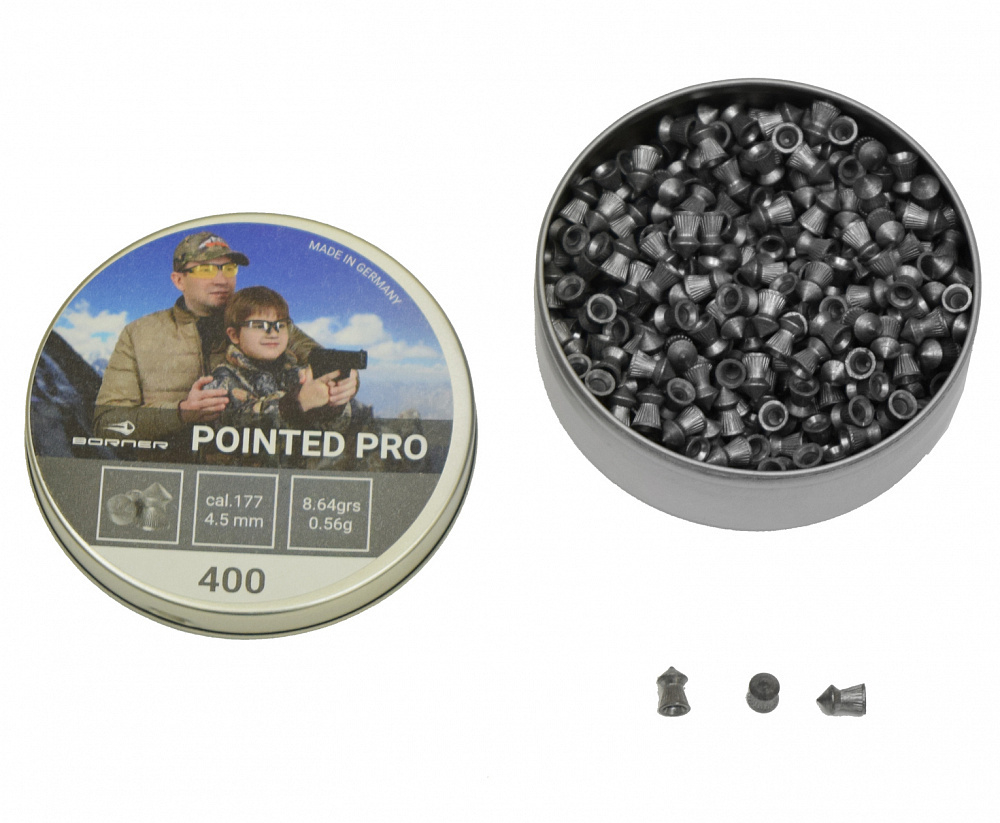 Пули Borner "Pointed Pro", кал. 4,5 (400 шт.) 0,56гр.