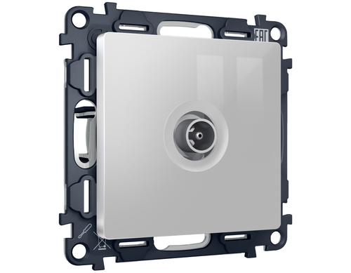 MA413010 Комплект механизма TV розетки оконечной ALFA Серебро глянец 50-870 MHz 1dB QUANT (AP4130, VM202)