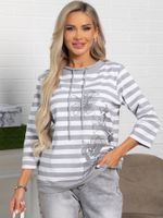 Блуза Весенняя нежность (бело-серая) Б15422-18М LT Collection