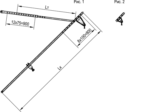 Консоль неизолированная швеллерная со сжатой тягой типа НС (НСК)