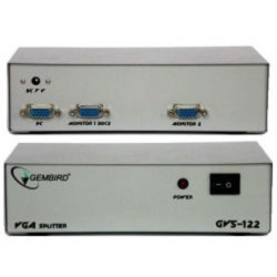 Разветвители и преобразователи видеосигнала Gembird GVS122 Разветвитель сигнала VGA на 2 монитора (Gembird)