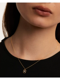 Колье Мини-Буква K серебро 925 пробы покрытое золотом