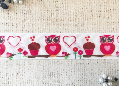 Лента репсовая принт, ш. 2,7 см.