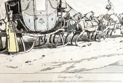 Аткинсон Д. А. (J. A. Atkinson; 1775–1830). Возок на полозьях. Гравюра с подрисовкой акварелью. 1803