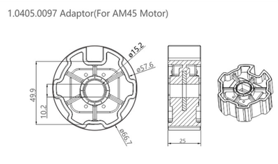 Переходник для вала, 70мм, AM45 (1.0405.0097)