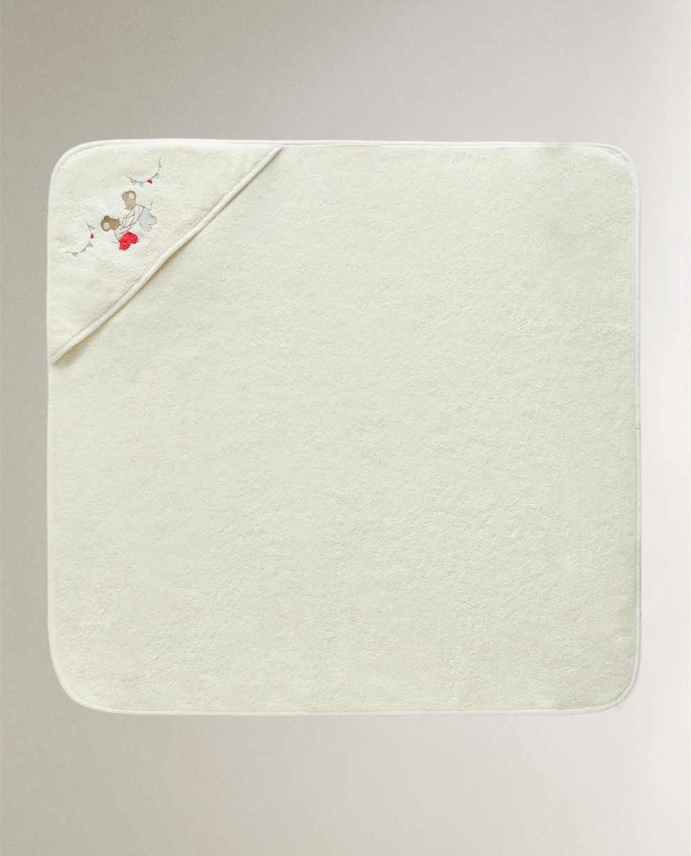 Zara Home Детское полотенце с капюшоном из хлопка, бежевый, 80x80 см · 4698/423