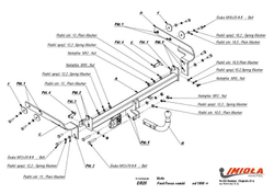 Фаркоп IMIOLA E.025 Ford Focus универсал 1998-2004(паспорт и сертификат в комплекте)(без электрики)