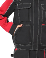 Костюм "АГАТ" куртка, брюки черный с красным пл. 260 г/кв.м. ВО отделка