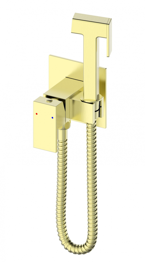 Смеситель с гигиеническим душем встраиваемый WONZON & WOGHAND, Брашированное золото (WW-88829903-BG)