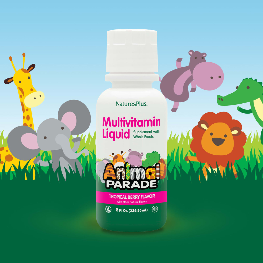 NaturesPlus, Animal Parade®, жидкий мультивитаминный комплекс, со вкусом тропических ягод, 236,56 мл (8 жидк. унций)