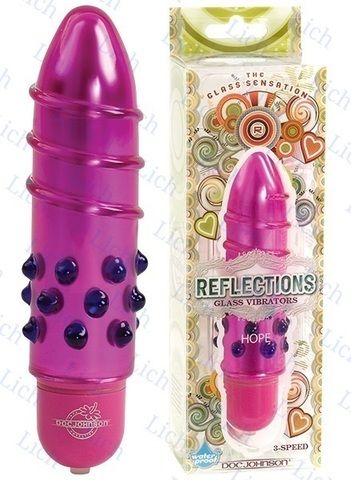 Розовый вибратор из стекла REFLECTIONS HOPE