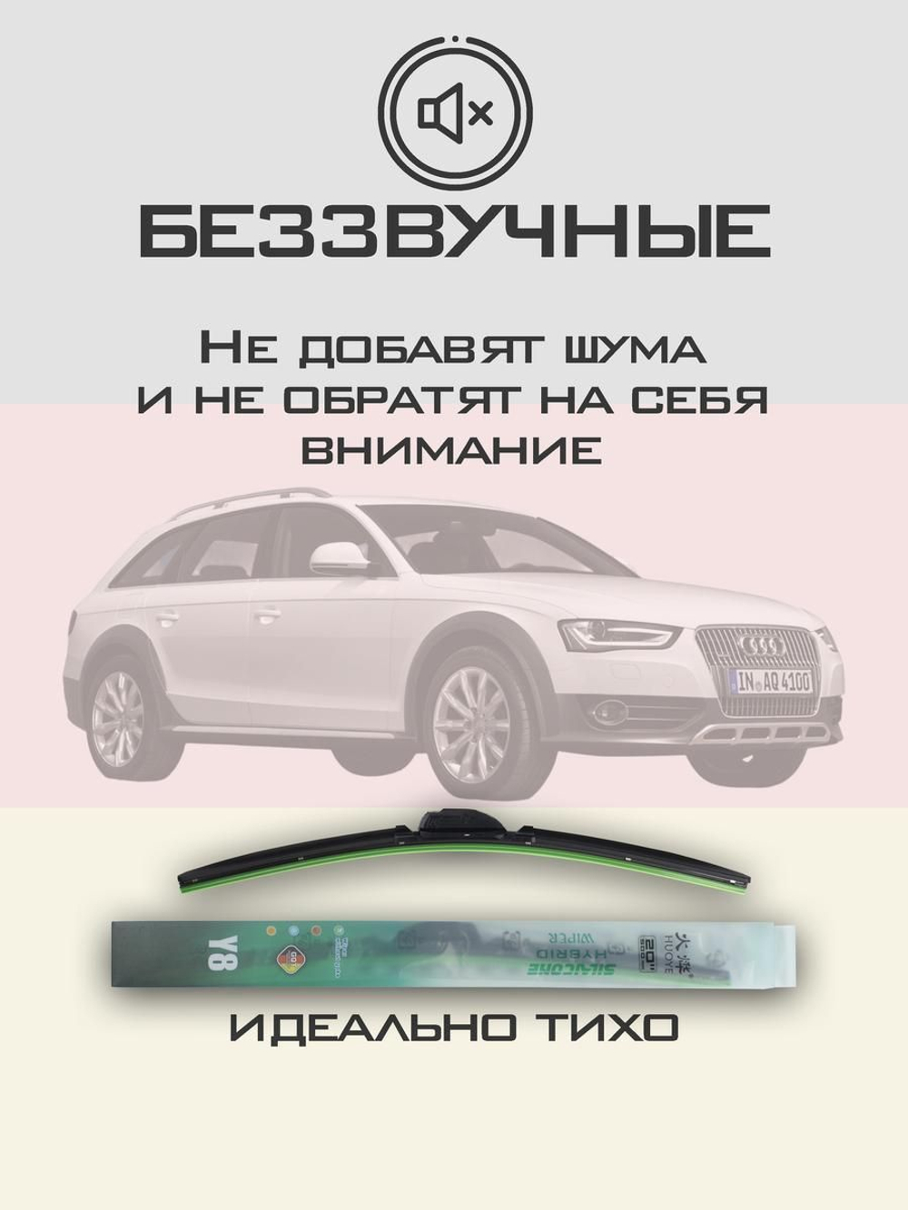 Щетки стеклоочистителя HUOYE Y8 600/500 мм на Audi A4Allroad | Push button