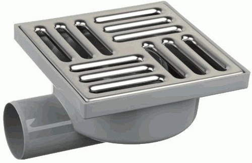 Трап угловой 15*15см д.50мм нержавейка ТА5112