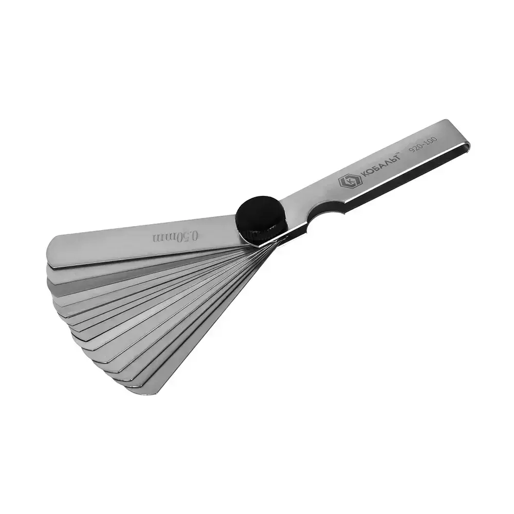 Набор щупов для измерения зазоров КОБАЛЬТ 70 мм, №2, диапазон измерений 0,02-0,5 мм, 17 шт., блистер (920-100), шт