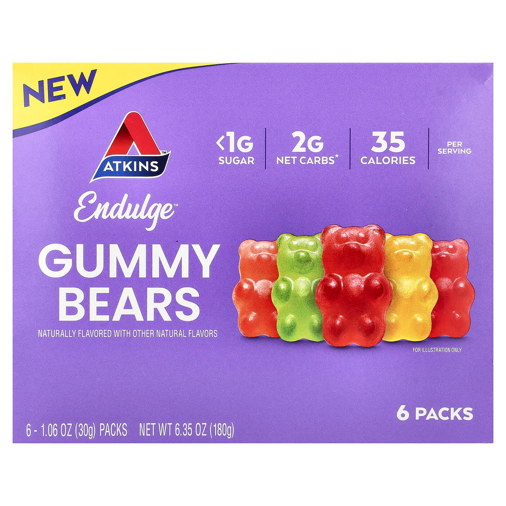 Atkins, Endulge ™, жевательные мишки, 6 пакетиков по 30 г (1,06 унции)