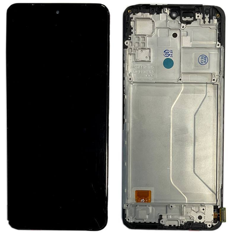 Дисплей для Xiaomi Poco X5 5G (22111317PG)/Redmi Note 12 5G с тачскрином и рамкой Черный - Oled