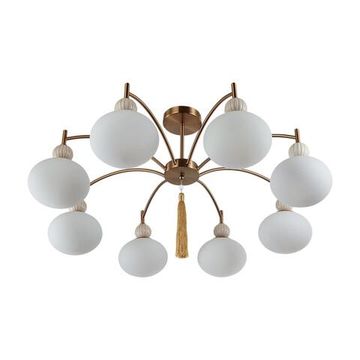 8272/8C NEOCLASSI LN26 039 латунь/бежевый/белый, металл/керамика/стекло Люстра потолочная Е14 8*40W 220V GLORIYA