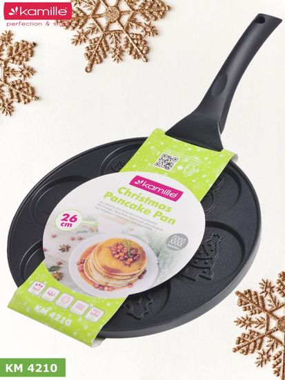 Сковорода для оладий 26 см. Kamille КМ 4210 новогодняя
