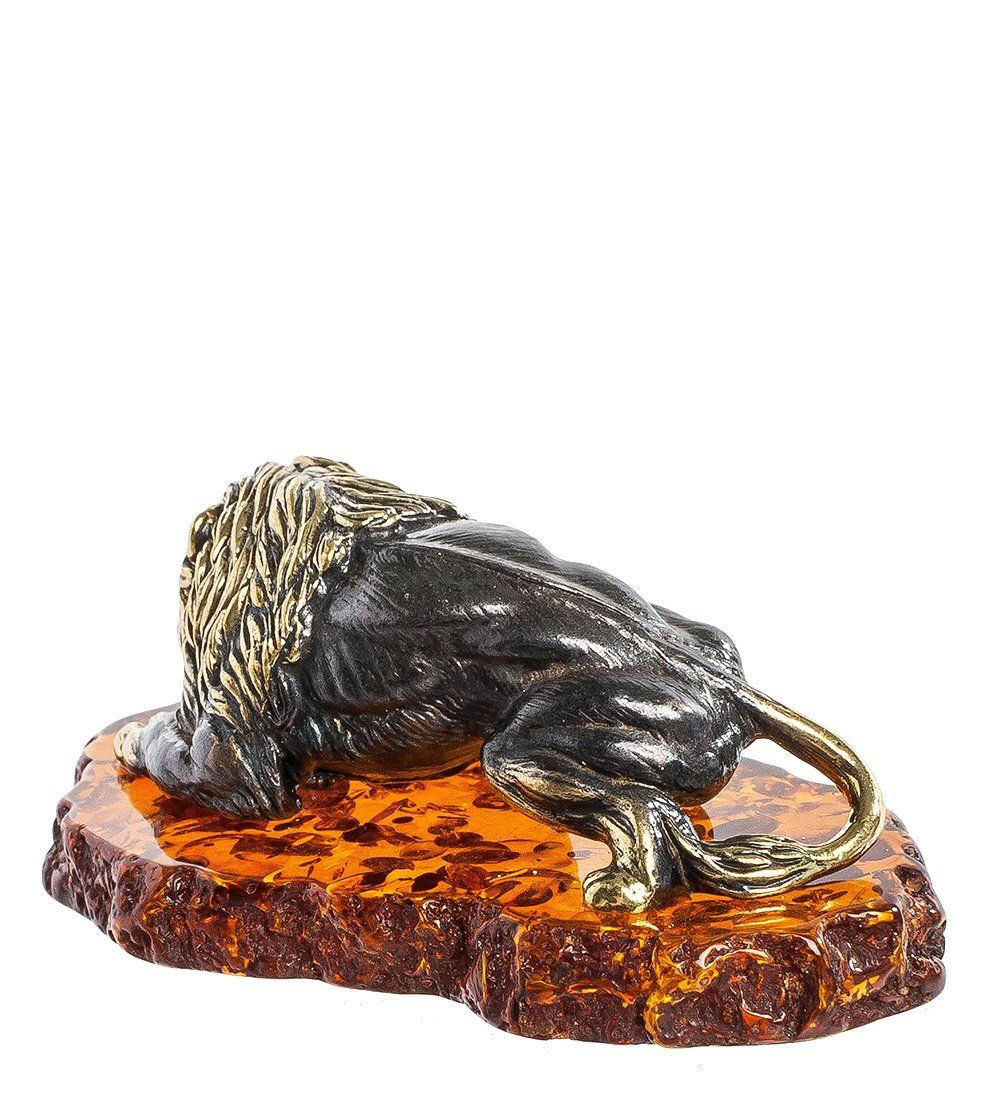 Народные промыслы AM-1080 Фигурка «Лев Муфаса» (латунь, янтарь)
