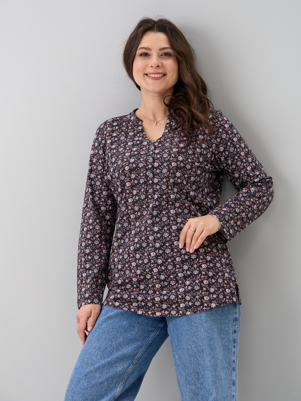 Блузка БЛ-22/серый-терракответочка